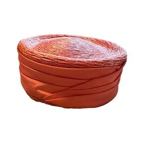 Vintage - Pink Ladies Straw Pillbox Hat